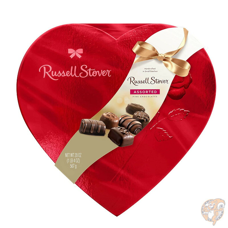 【クーポン配信中】ラッセルスト―バー Russell Stover 赤い包み ハート型ボックス バレンタインチョコレート 35粒入り 566g