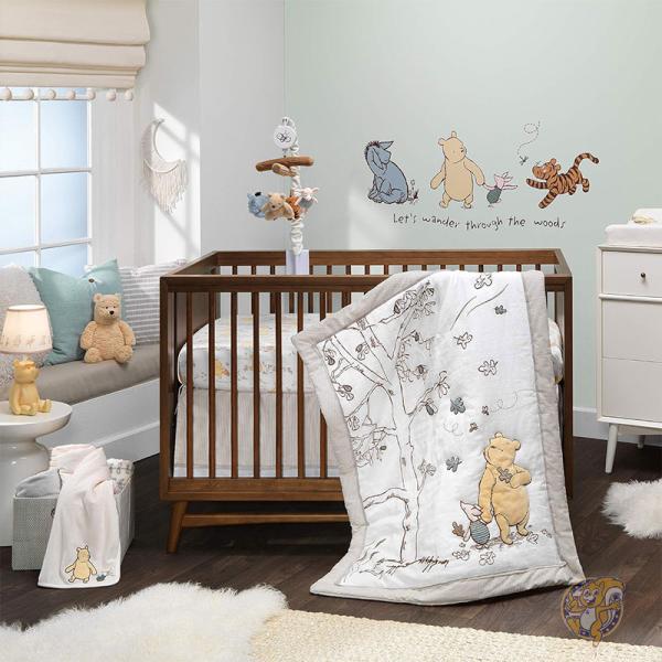 ディズニー ベビー ストーリータイム くまのプーさん ベビーベッド寝具 3 点セット Lambs & Ivy ラムズ&アイビー