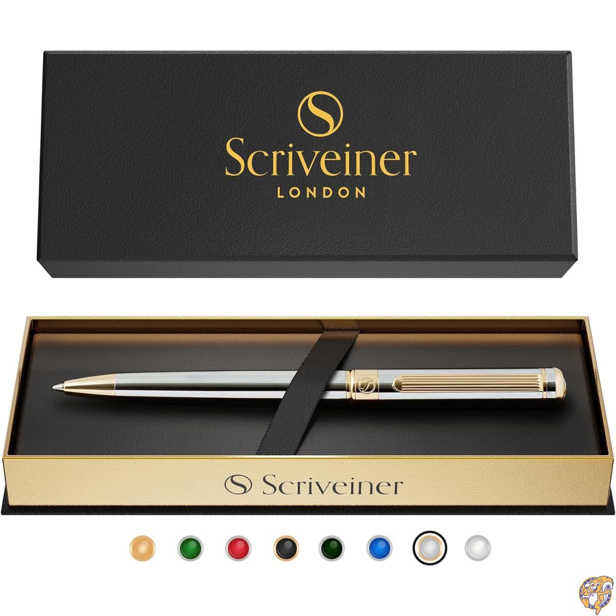 【クーポン配信中】Scriveiner Silver Chrome Ballpoint Pen ボールペン 最高級 24金仕上げ シュミッ