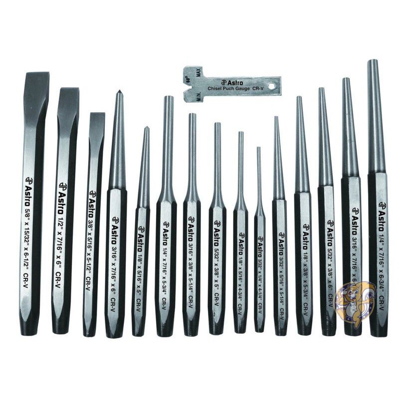 Astro アストロ 1600 16ピース パンチ アンド ノミ 彫刻刀 セットAstro Pneumatic 工作 DIY 並行輸入品 送料無料