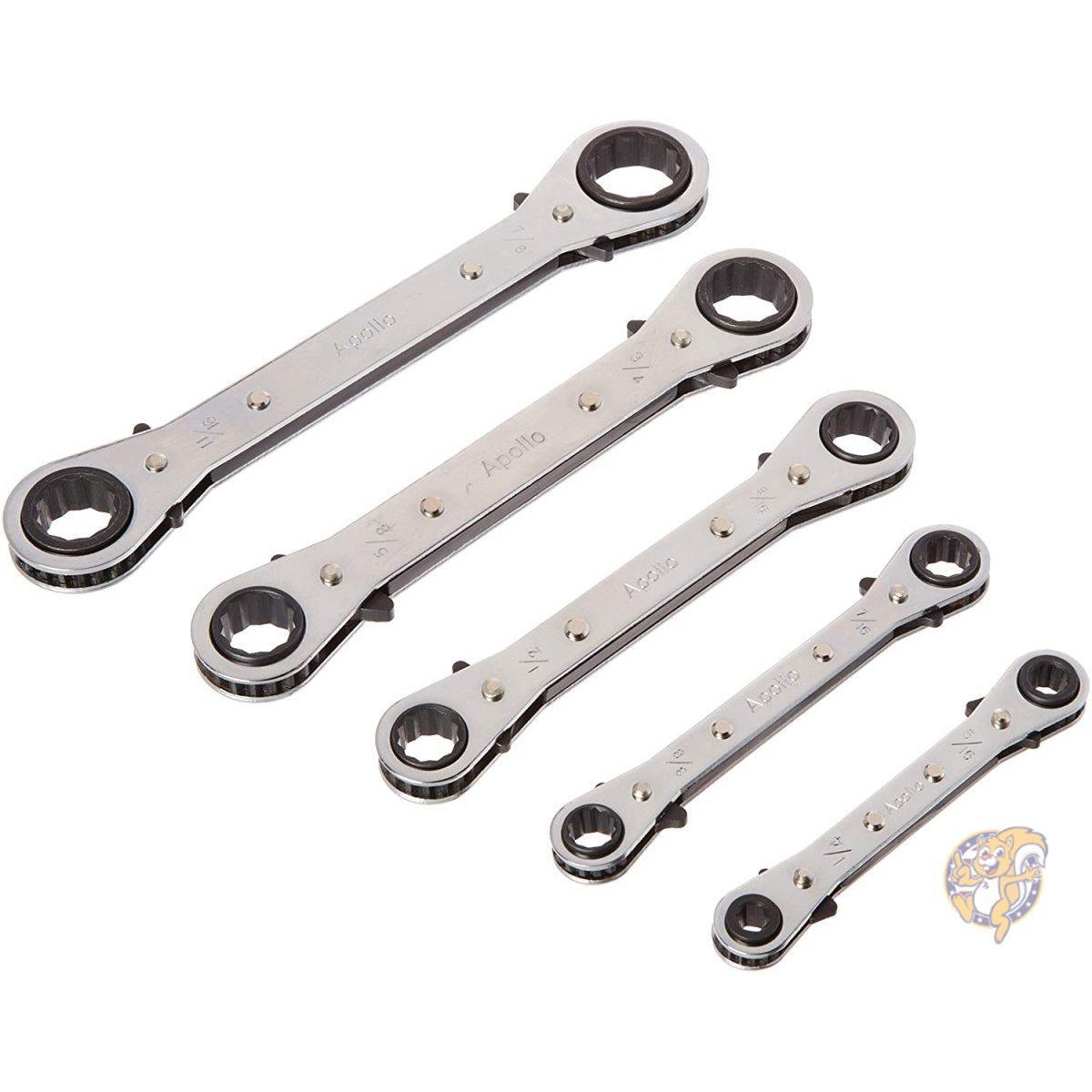 アポロツールズ SAE ラチェットレンチ 5本組 ブラック Apollo Tools DT1212 送料無料