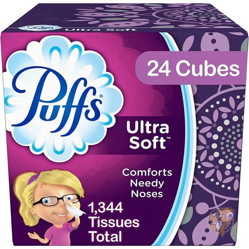 パフ ティッシュ Puffs ウルトラソフト 24箱入り 56枚入 キューブボックス　ティッシュボックス　アメリカ製品　アメリカ生活用品 送料無料