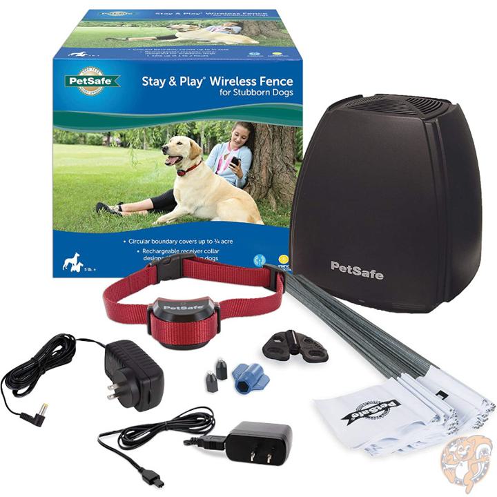 【クーポン配信中】ペットセーフ PetSafe ペット用 ワイヤレス フェンス 防水首輪 赤 電気フェンス 音 静電気 3/4エーカー（約3000m2）対応 犬用 柵 自宅 庭