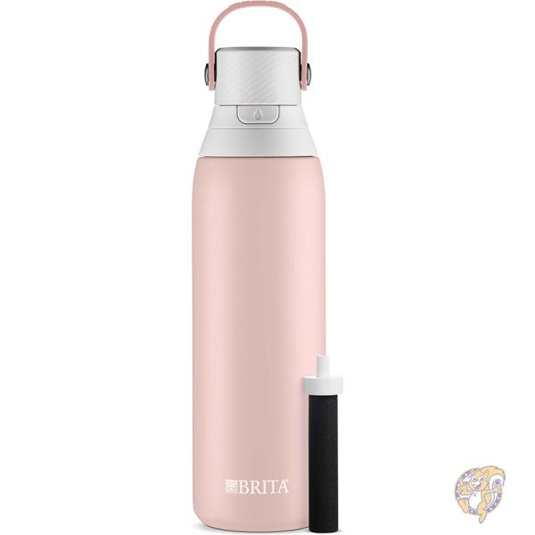 【クーポン配信中】断熱ウォーターボトル フィルター付き ステンレススチールメタル ストロー付き 566g TU_30856 Brita ブリタ|パームスアメリカ