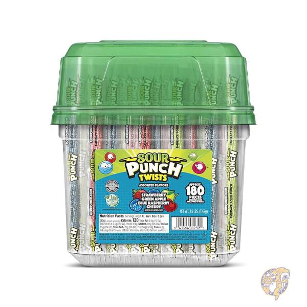 【クーポン配信中】サワーパンチ Sour Punch 15cm 個包装 ソフト＆チューイキャンディ 4つのフルーツフレーバー 1769g 980215629