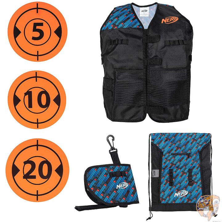 【クーポン配信中】ナーフ NERF エリート デラックス タクティカル ギア パック ベスト+ターゲット+バックパック セット アメリカ 的当て