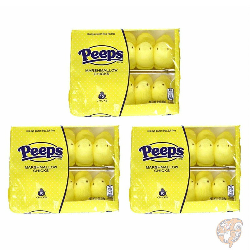 【クーポン配信中】黄色いひよこ　Peeps Yellow Chicks　10カウントパッケージ - 3パック - 30ひよこの合計　鳥のお菓子まとめ買い　ヒヨコ　ピープスマシュマロ　Peepsマシュマロ　イースターお菓子　アメリカ輸入お菓子 送料無料