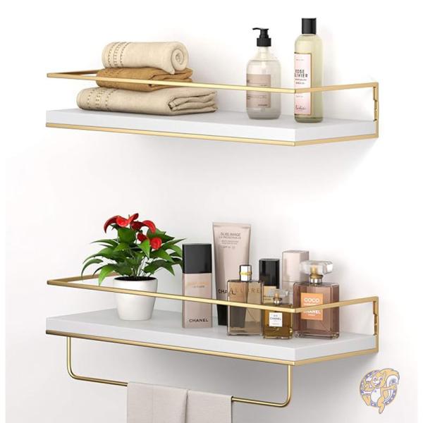 楽天市場】【クーポン配信中】フローティングシェルフ ゴールドメタル
