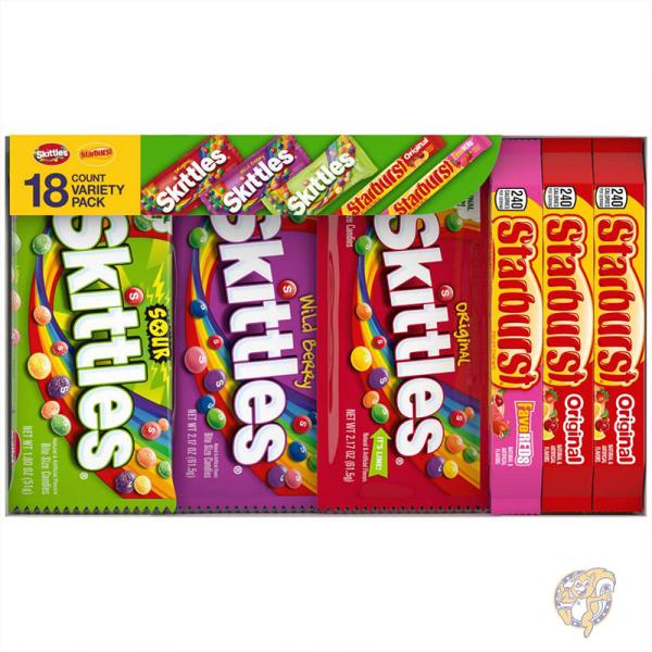 【ポイント2倍!15日】Skittles スキットルズ & スターバースト チューイ キャンディ アソート1050g 18個入り 10022000263350