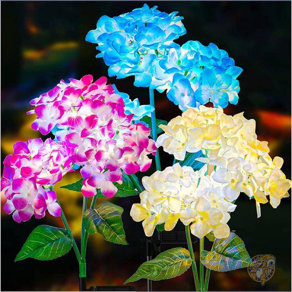 【クーポン配信中】TONULAX トヌラックス 屋外 照明 ソーラー ガーデン ライト 白、紫、青 Solar Hydrangea Flower Lights