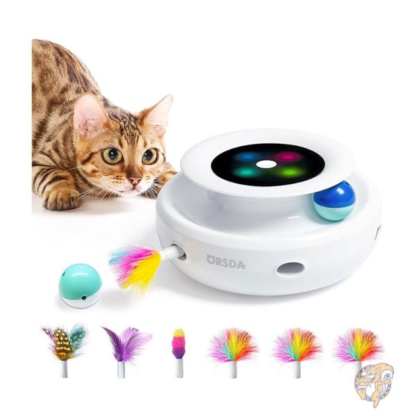 【クーポン配信中】猫用 2in1 おもちゃ タイマー自動オン/オフ ボール 待ち伏せマウス 6個の羽 ペット用品 T60W ORSDA 7,510円