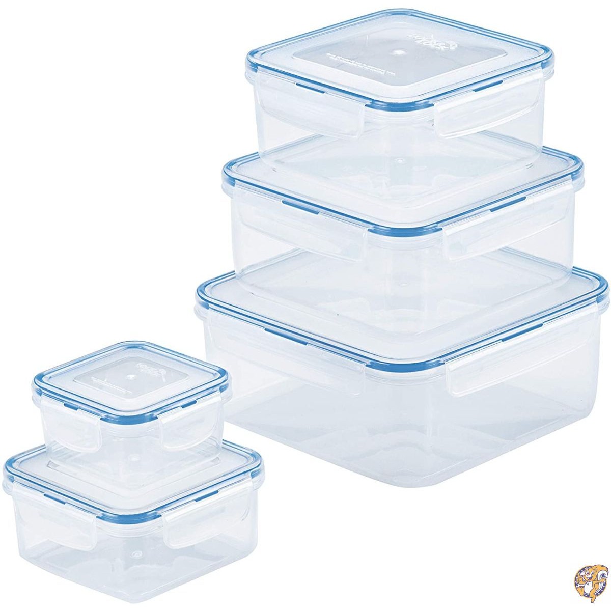 【クーポン配信中】LOCK & LOCK イージーエッセンシャル 食品保存蓋/気密容器 BPAフリー 10個 正方形 クリア 送料無料