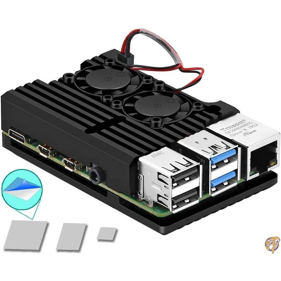 【クーポン配信中】Pi 4ケース Raspberry Pi 4 アーマーケース メタルケース デュアルファンアルミニウム合金 Raspberry Pi 4 ファン