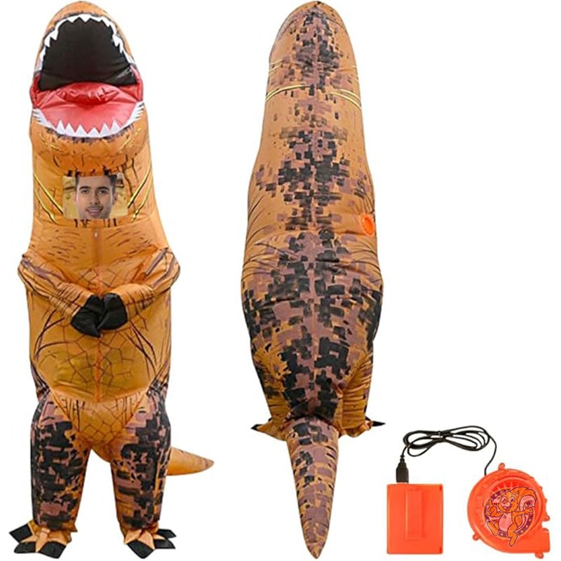 【クーポン配信中】ハロウィン 大人用 T-Rex インフレータブルコスチューム 恐竜スーツ 膨らませるステゴサウルス ジャンプスーツ ハロウィーン コスプレコスチューム Qshine