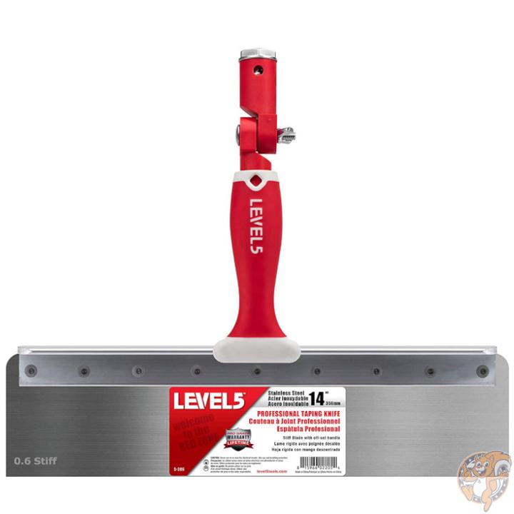 【クーポン配信中】LEVEL5 オフセットナイフ 14インチ（35.5cm）0.6mm STIFF ステンレススチールブレード 5-386