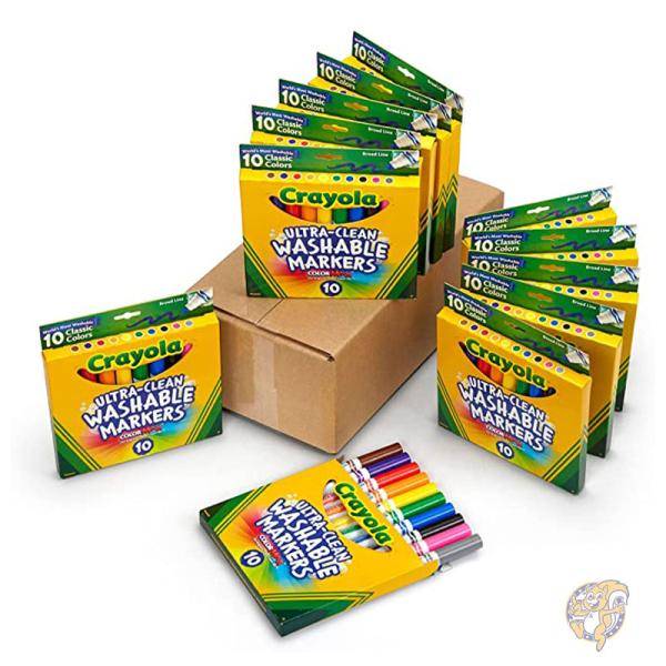 Crayola クレヨラ 文房具 ウルトラクリーン ウォッシャブルマーカー 12個セット マルチ 58-7859｜パームスアメリカ
