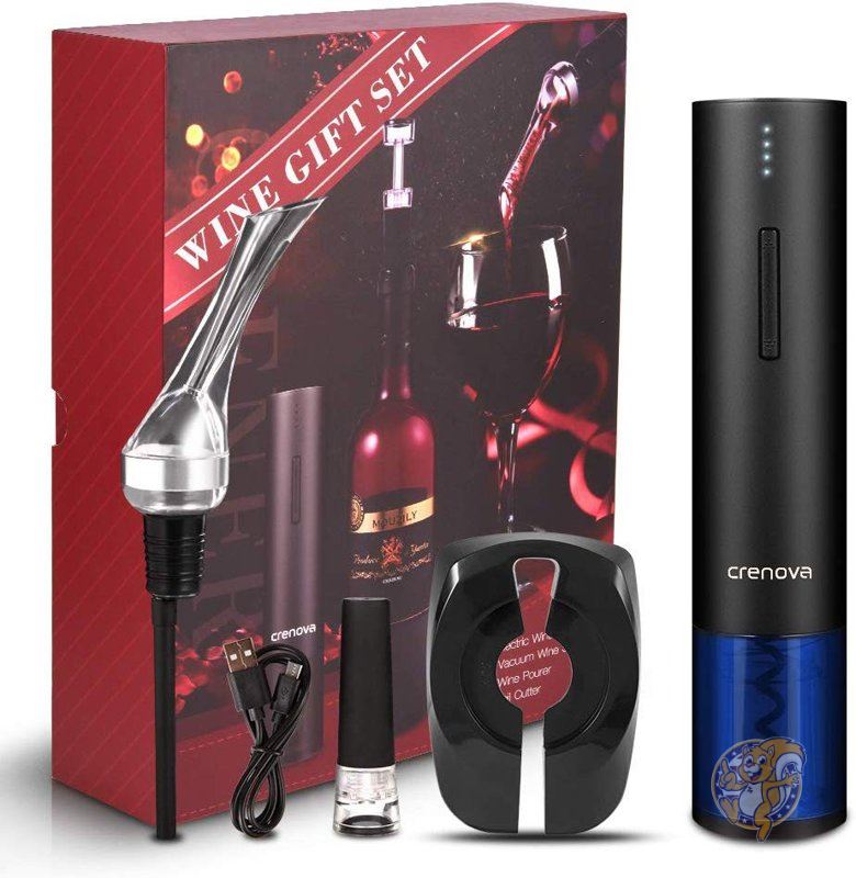 【クーポン配信中】Crenova ボトルオープナーキット 電動式 ワイン コルク 注ぎ口 アクセサリーツールセット 送料無料