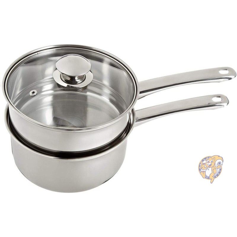 ExcelSteel 鍋 579 3ピース 蓋付き ボイラー 2.5クォート ステンレススチール 送料無料