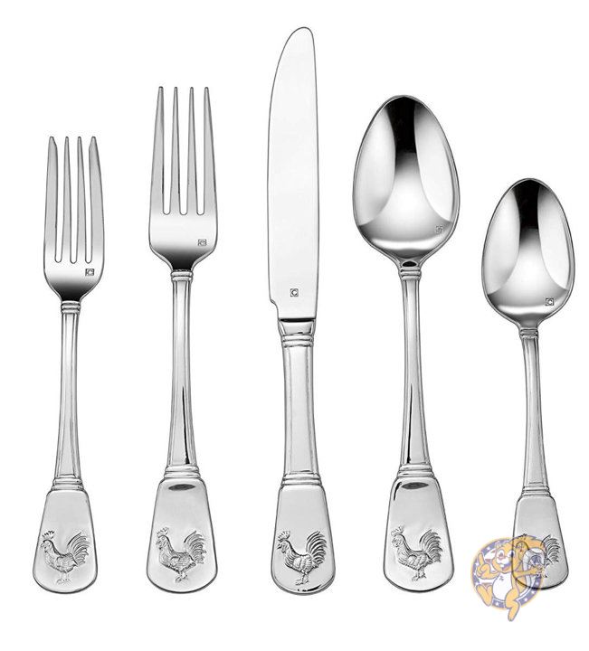 【クーポン配信中】クイジナート Cuisinart CFE-01-FR20 20ピース メッキ食器セット フランスルースター スプーン フォーク カトラリーセット 送料無料｜パームスアメリカ