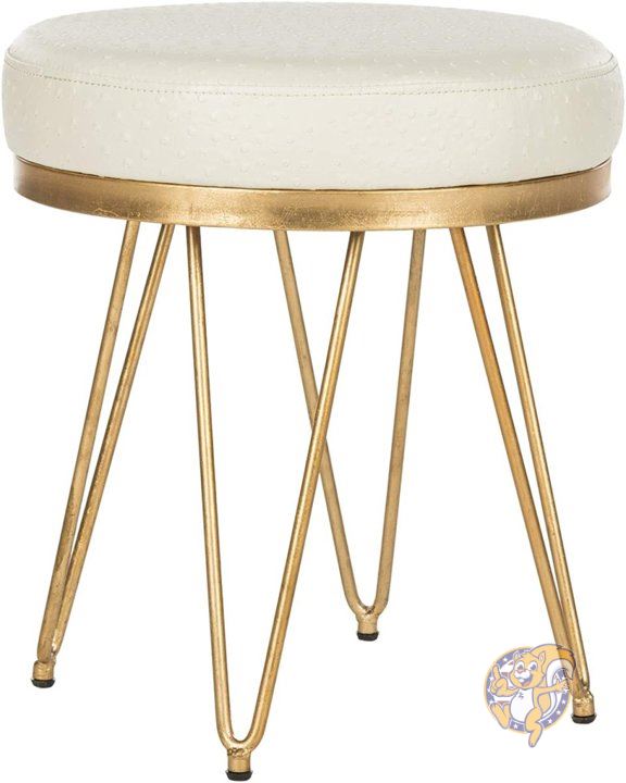 【Safavieh】スツール ラウンドベンチ オットマン Cream/Gold 送料無料