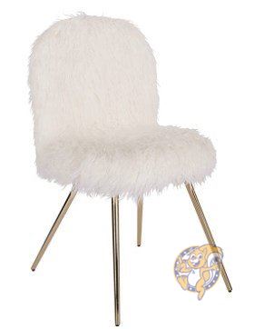 アクセントチェアー 椅子 フェイクファー White 高さ91cm 送料無料