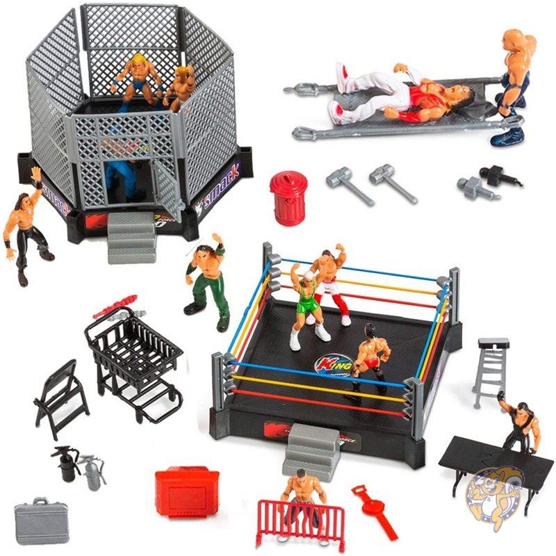 トイベルト ToyVelt レスリングの玩具 レスラー リング付き (32ピース) アクションフィギュア 送料無料