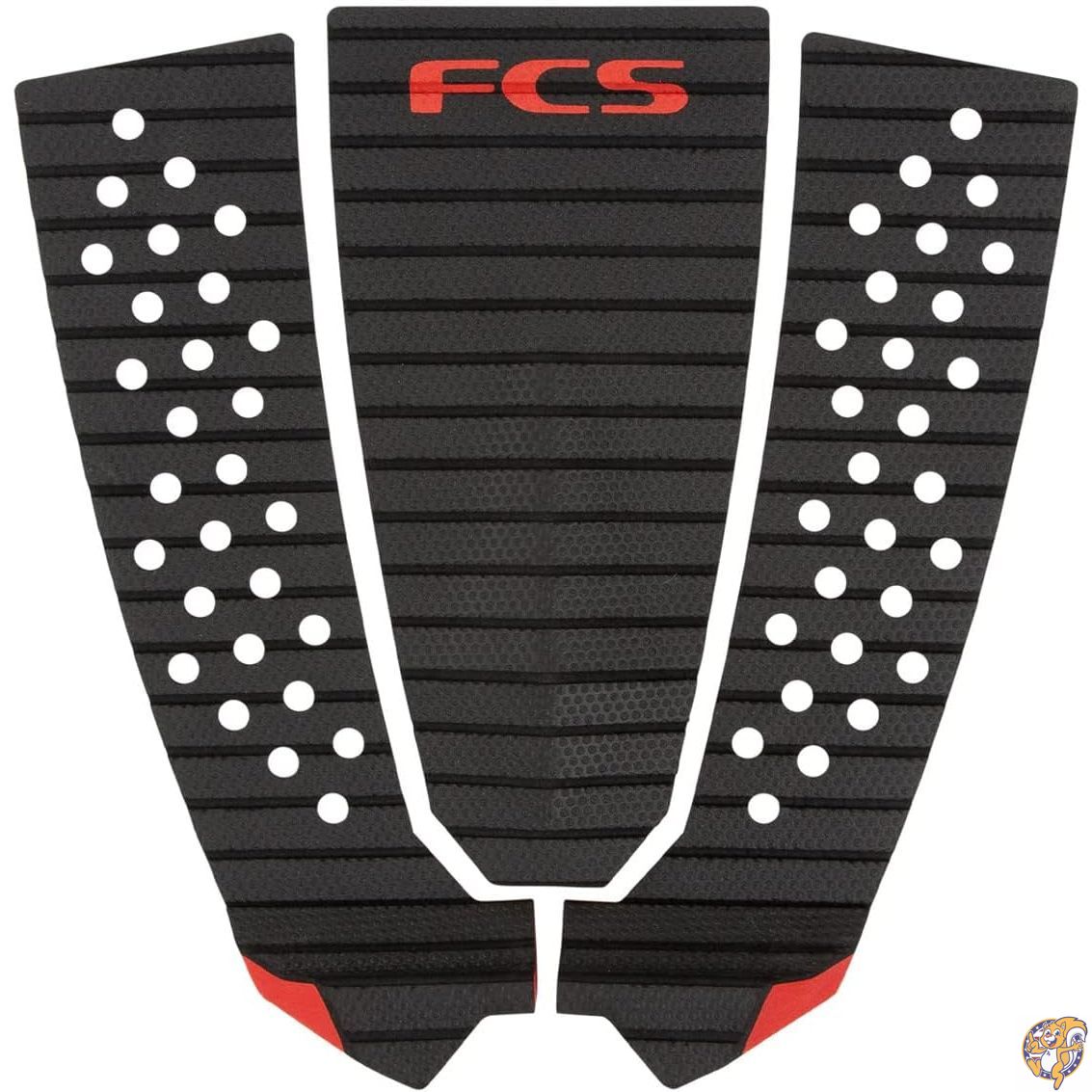 【クーポン配信中】デッキパッド ショートボード用 FCS - TREAD LITE FILIPE TOLEDO_３ピース_CHARCOAL/RED｜パームスアメリカ