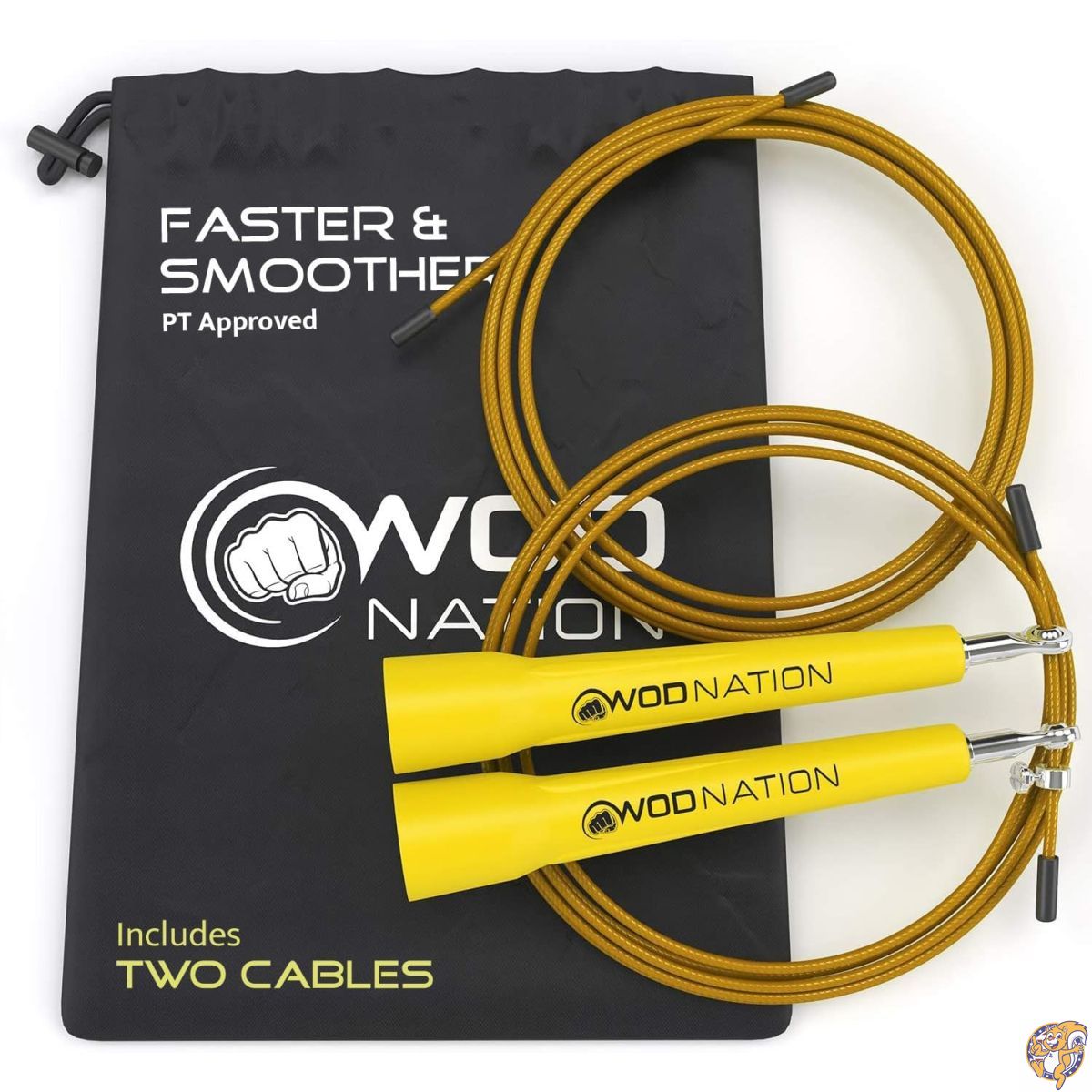 WOD Nation スピードジャンプロープ - ブレイジングファストジャンピングロープ ボクシング、総合格闘技、格闘技、または健康維持のための持久力トレーニング 男性、女性、子供用に調整可能