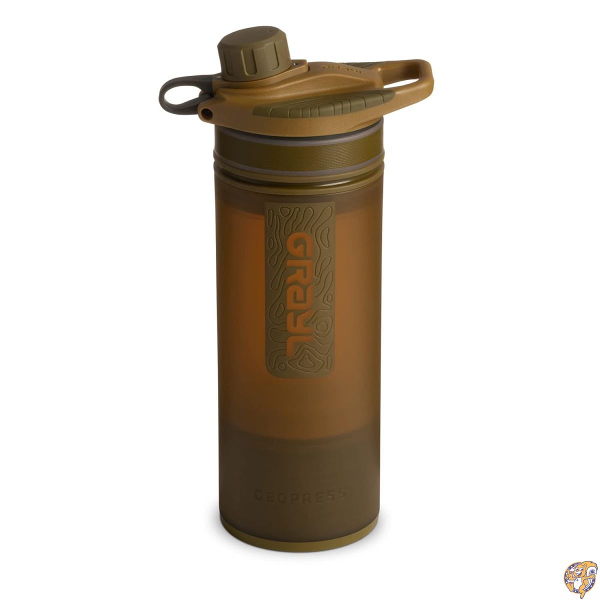【クーポン配信中】GRAYL GeoPress 24オンス 浄水器ボトル - ハイキング キャンプ サバイバル 旅行用フィルター (コヨーテブラウン)