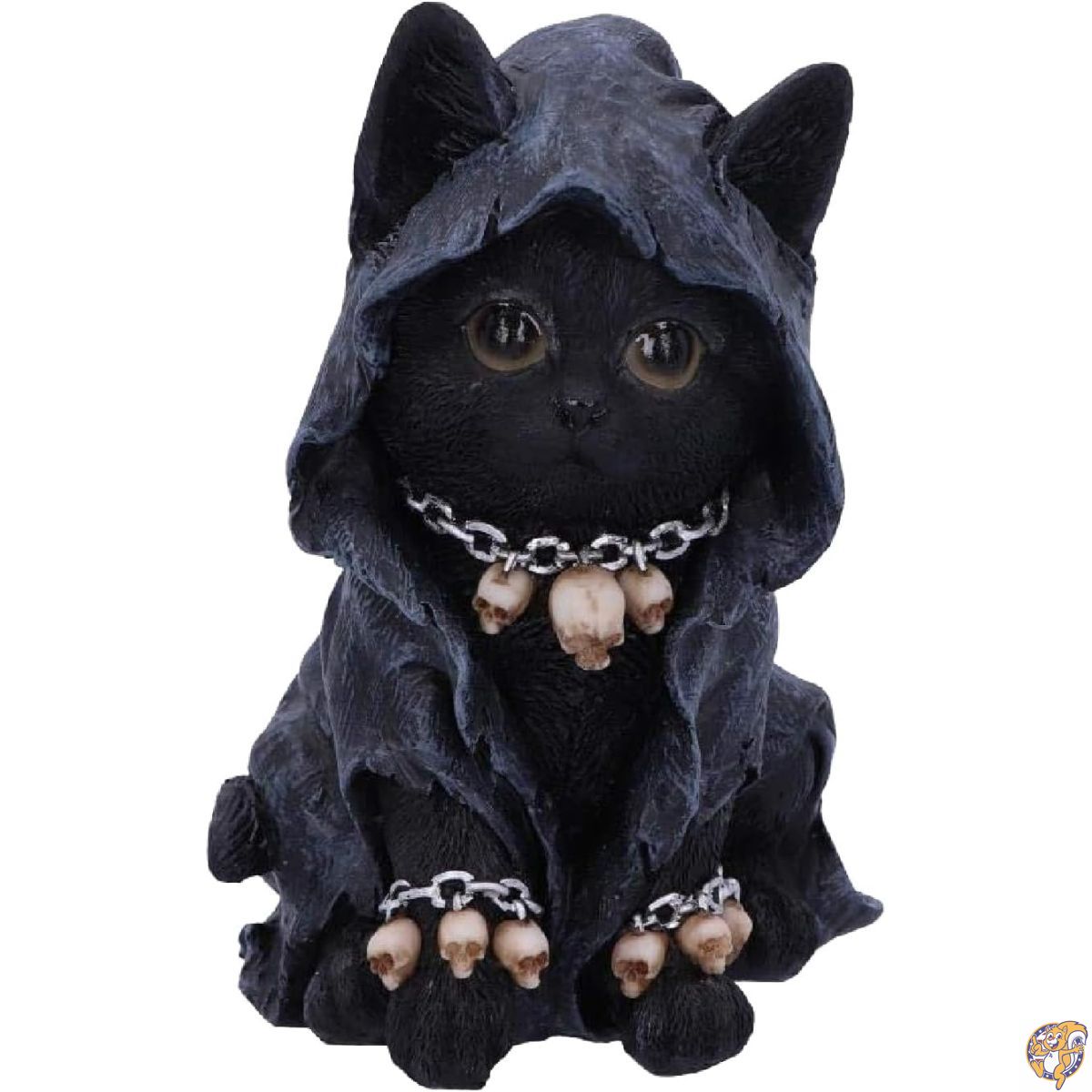 【クーポン配信中】Nemesis Now ネコのクローク 死神 猫の置物 ポリレジン ブラック 16cm|パームスアメリカ