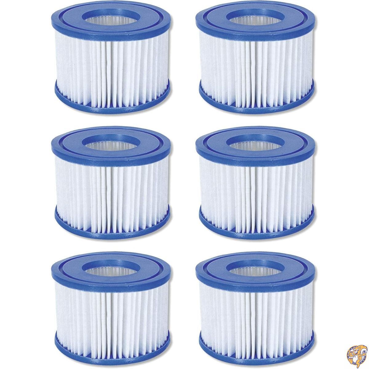 【クーポン配信中】Bestway SaluSpa 90352E スイミングプールフィルターポンプ タイプVI 交換用ドロップダウンカートリッジアクセサリー 清潔で衛生的な水用 (6パック)