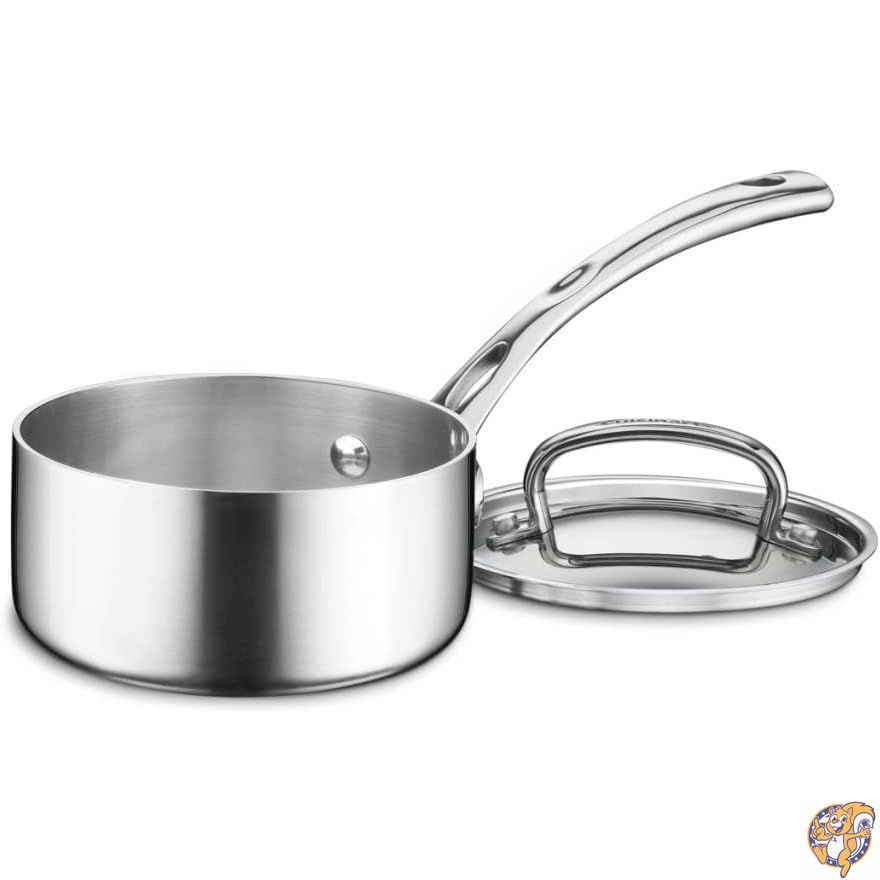 【クーポン配信中】Cuisinart フレンチクラシック 3層 ステンレス 1クォート 蓋付きソースパン シルバー