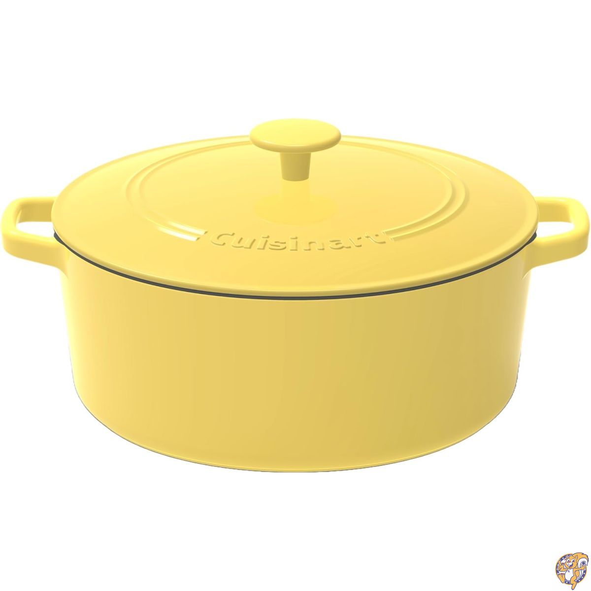 Cuisinart Chef's Classic ホーロー鋳鉄 7クォート ラウンドカバーキャセロール イエロー