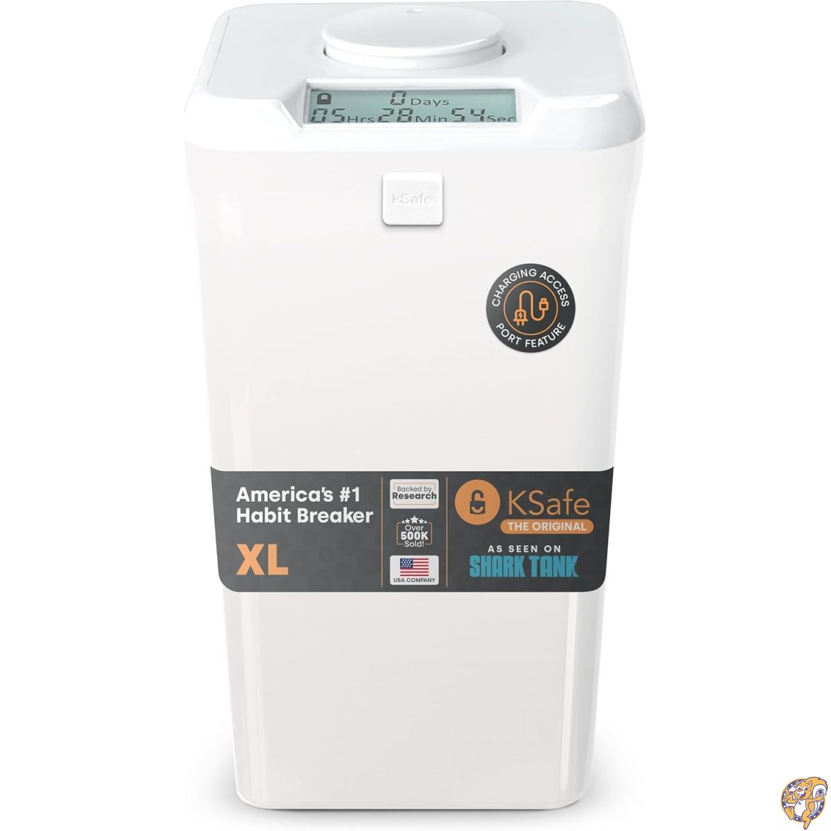 Kitchen Safe タイムロッキングコンテナ(XLサイズ)・スマホ・お菓子・その他禁欲タイムロックボックス(白い蓋 + 31 cm白い本体)