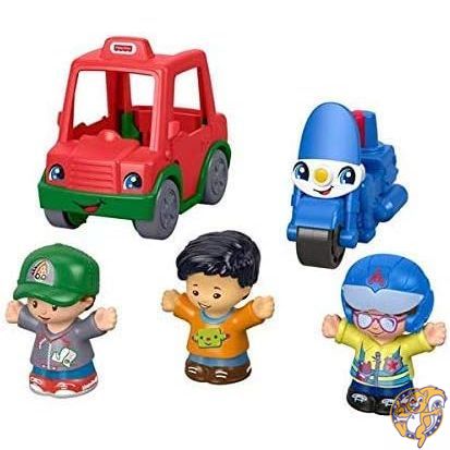 【クーポン配信中】Fisher-Price Little People Share & Care 車両ギフトセット 警察 オートバイ ピザ配達車付き