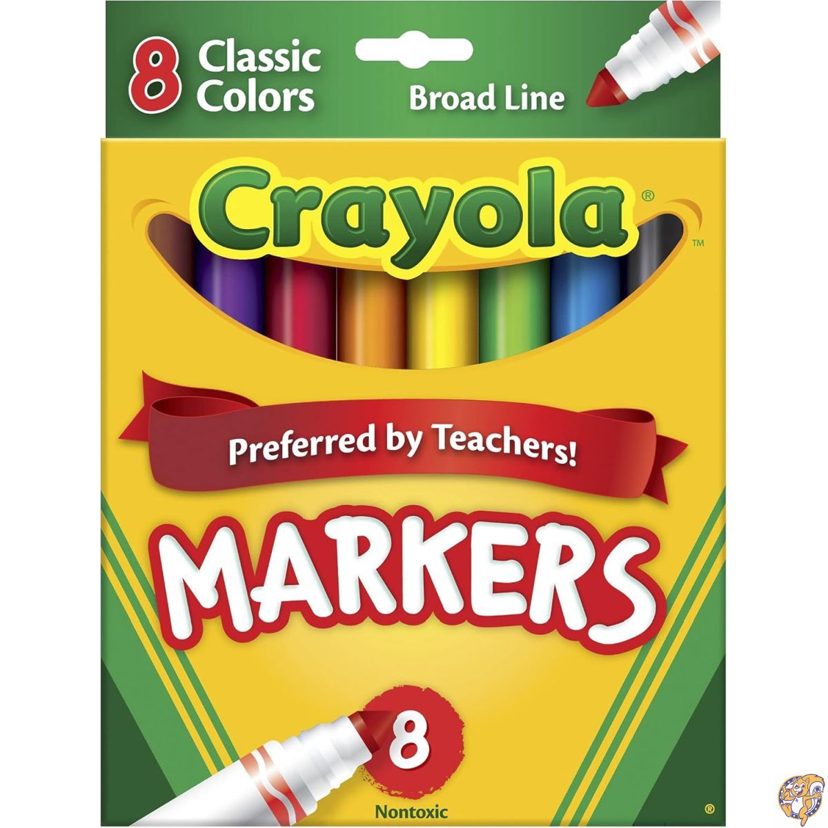 Non-Washable Markers, Broad Point, Classic Colors, 8/Set (並行輸入品)