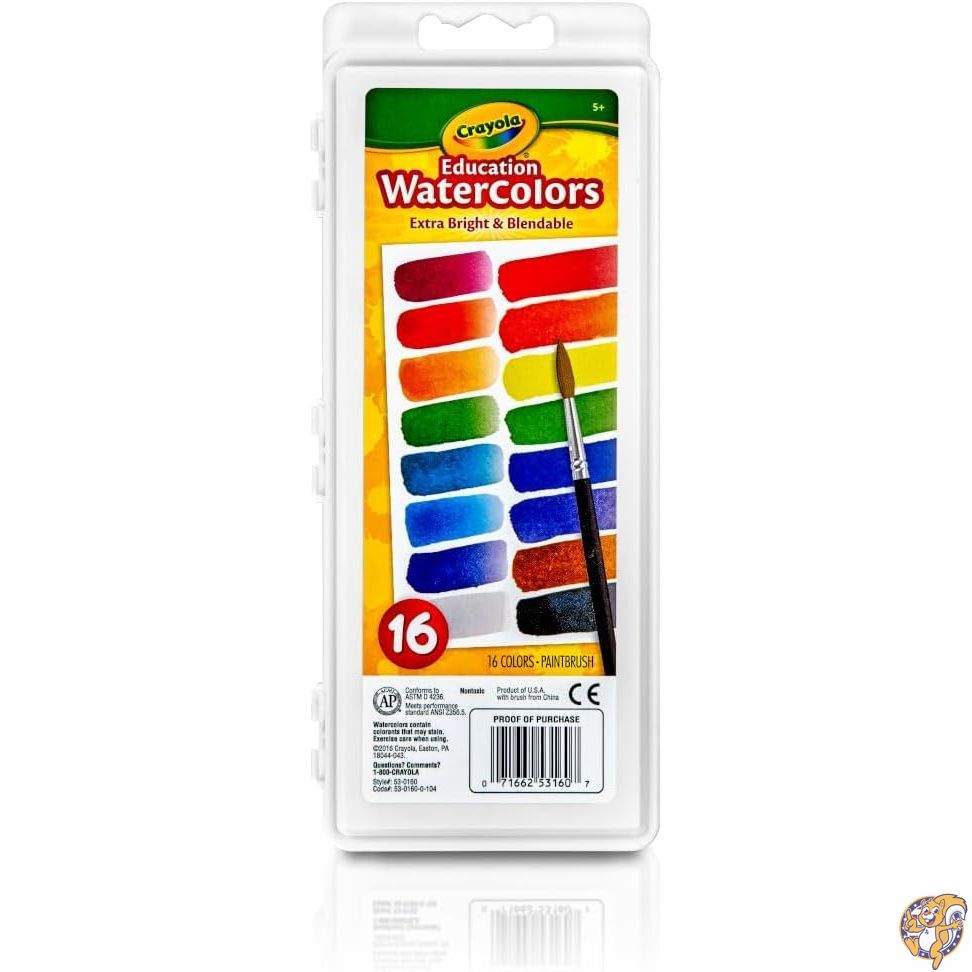 【クーポン配信中】Watercolors, 16 Assorted Colors