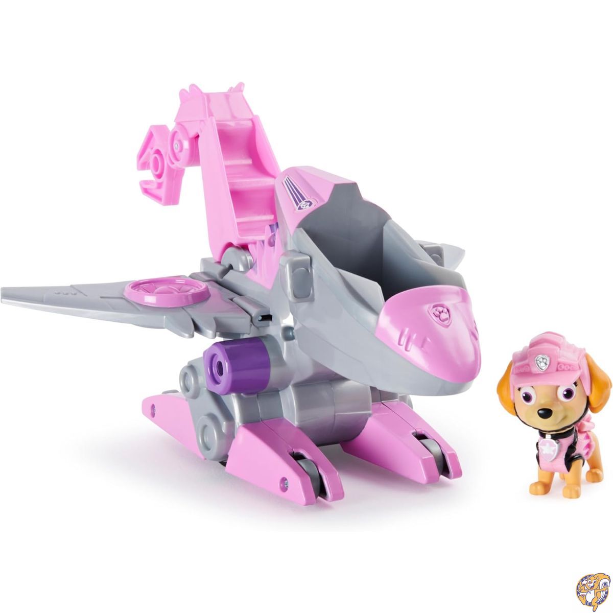 【クーポン配信中】Paw Patrol, Dino Rescue Skye’s Deluxe Rev Up Vehicle with Mystery Dinosaur Figure
