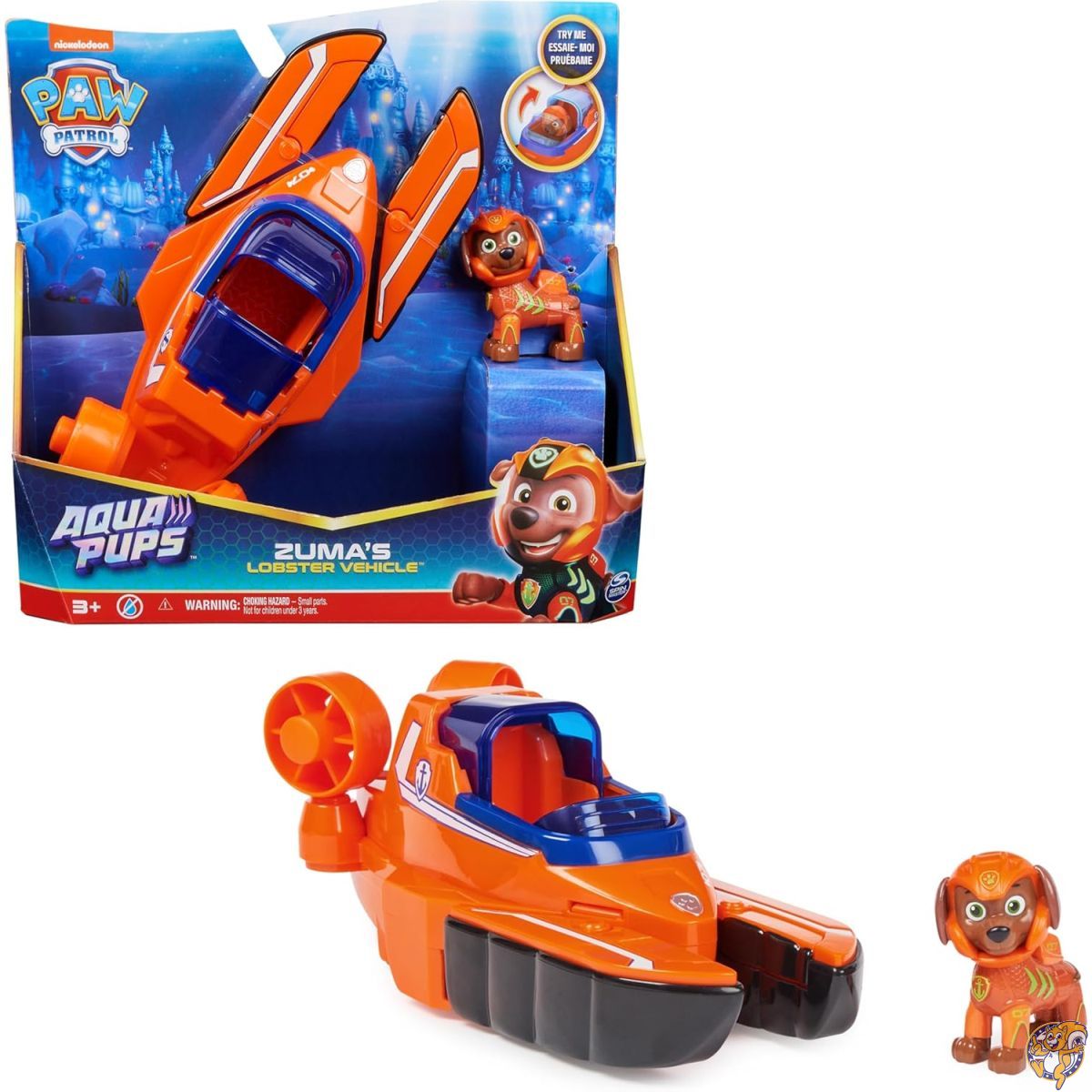 【20日最大4000円クーポン】Paw Patrol Aqua Pups Zuma Transforming Lobster Vehicle with Collectible Action Figure, Kids’ Toys for Ages 3 and up|パームスアメリカ