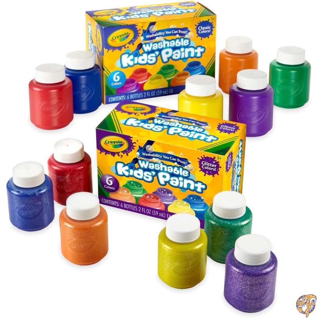 Crayola (クレヨラ) 水で落ちる 子供用 絵の具 12点 限定 プレゼント 詰め合わせ グリッター