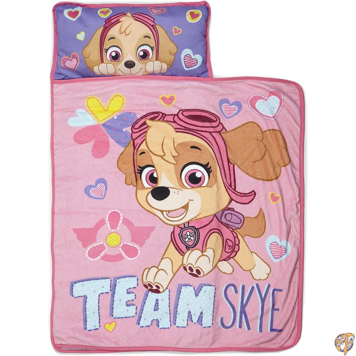 【クーポン配信中】Paw Patrol Team Skye Nap Mat Set - Includes Pillow and Fleece Blanket Great for Boys Girls Napping at Daycare, Preschool, or Kindergarten Fits Sleeping Toddlers Young Children