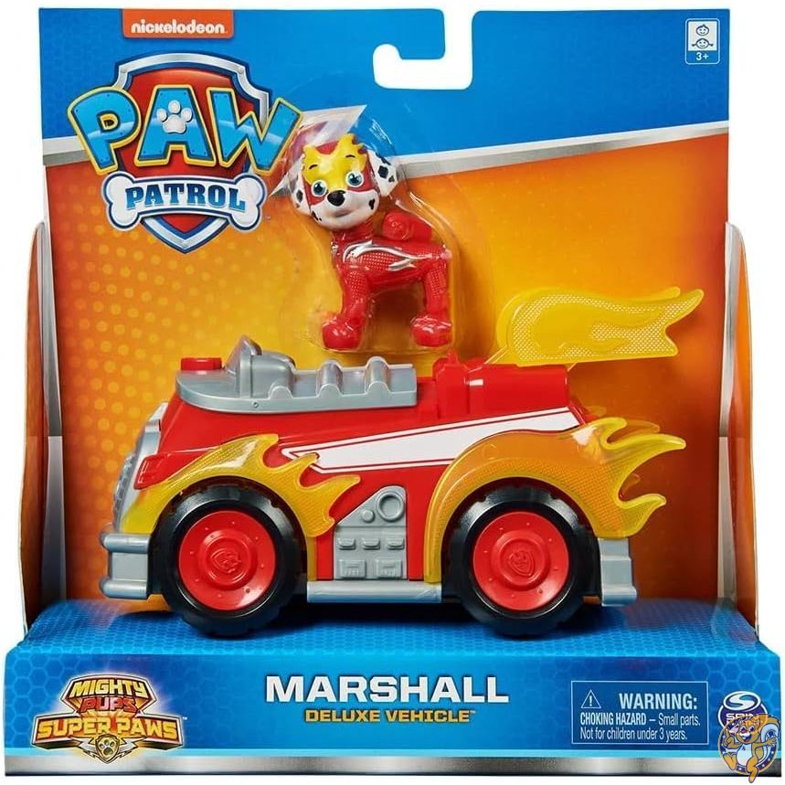 パウ・パトロール マイティ・パプス スーパーポーズ デラックス車両 コレクターフィギュア付き (マーシャル)