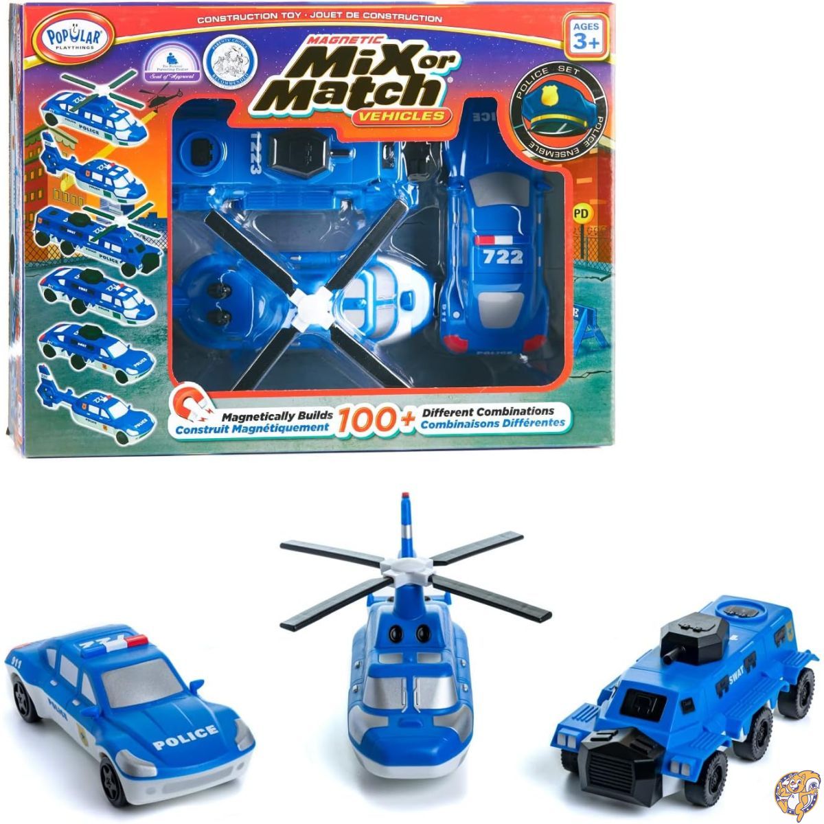 【クーポン配信中】ボーネルンド ポピュラープレイシングス (POPULAR PLAYTHINGS) ミックス&マッチ ポリスカー 頃 PPT60316|パームスアメリカ