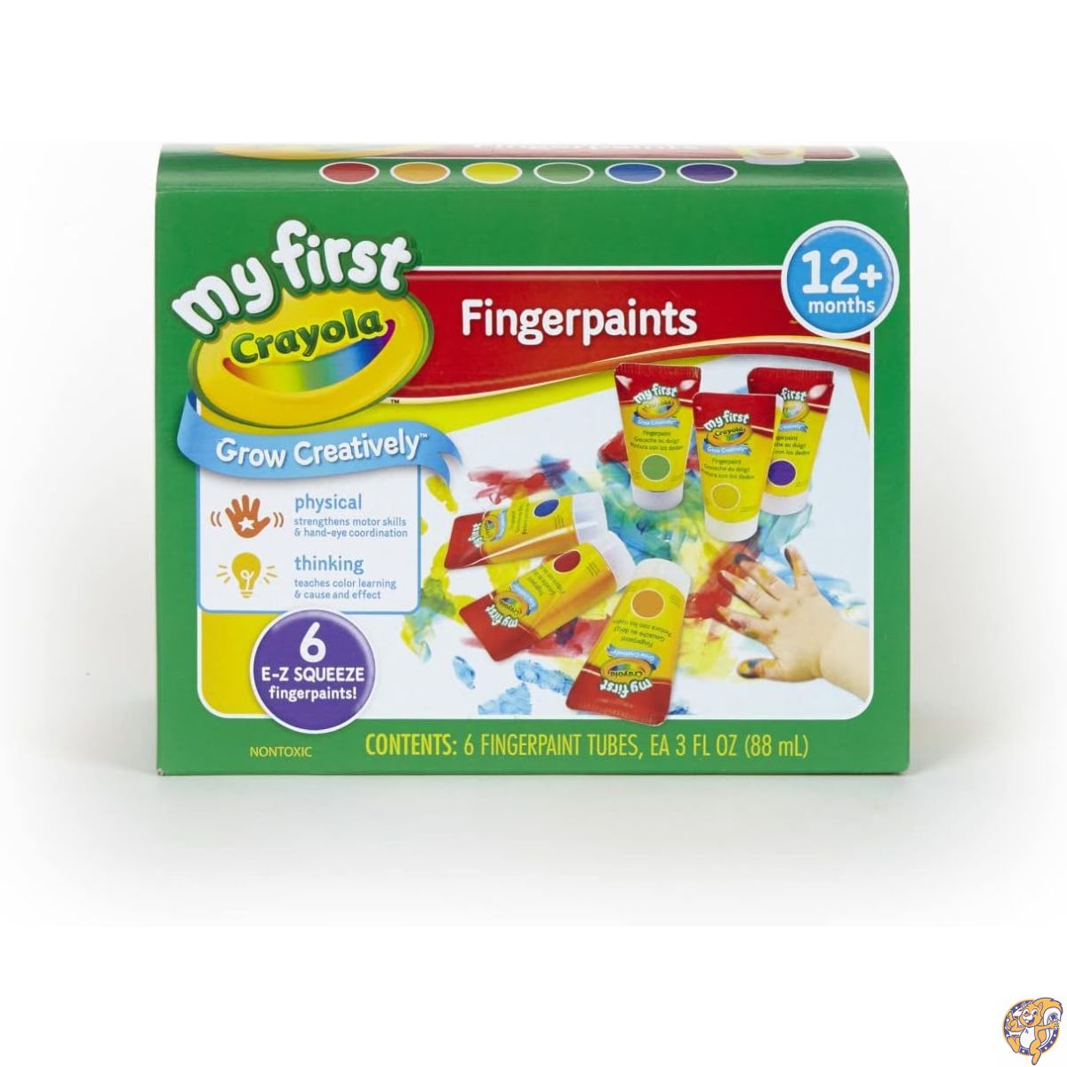 【クーポン配信中】(1, Easy Squeeze) - Crayola, My First Crayola Fingerpaint Kit Art Tools, 6 Different Colour Tubes Of Finger Paint; Washable Non Toxic Mess Free, Paints For Toddlers And Kids｜パームスアメリカ