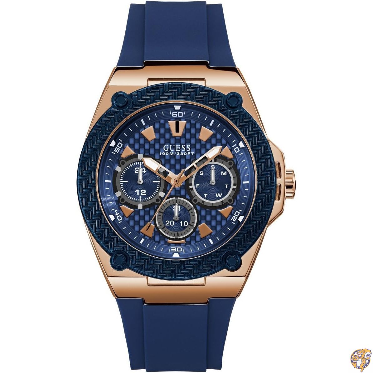GUESS ローズゴールドステンレスウォッチ&ブルーシリコンストラップ Model: U1049G2 141［並行輸入］｜パームスアメリカ