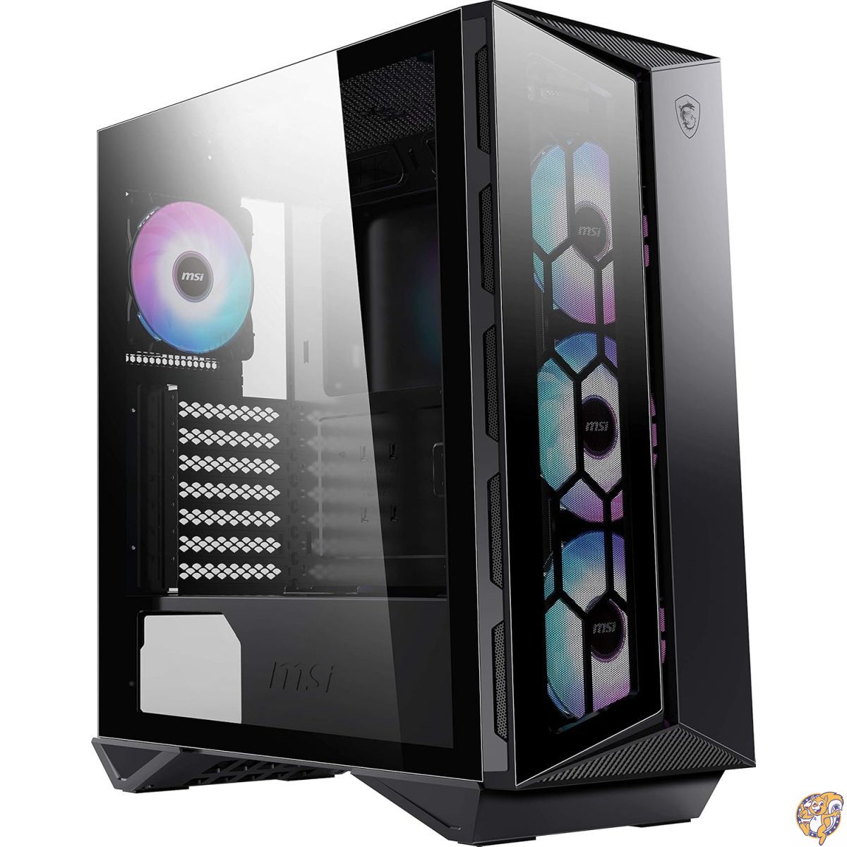 MSI MPG GUNGNIR 110R - プレミアムミッドタワーゲーミングPCケース 強化ガラス製サイドパネル ARGB 120mmファン4個 最大360mmのラジエーターまでの液体冷却サポート ツートーンデザイン