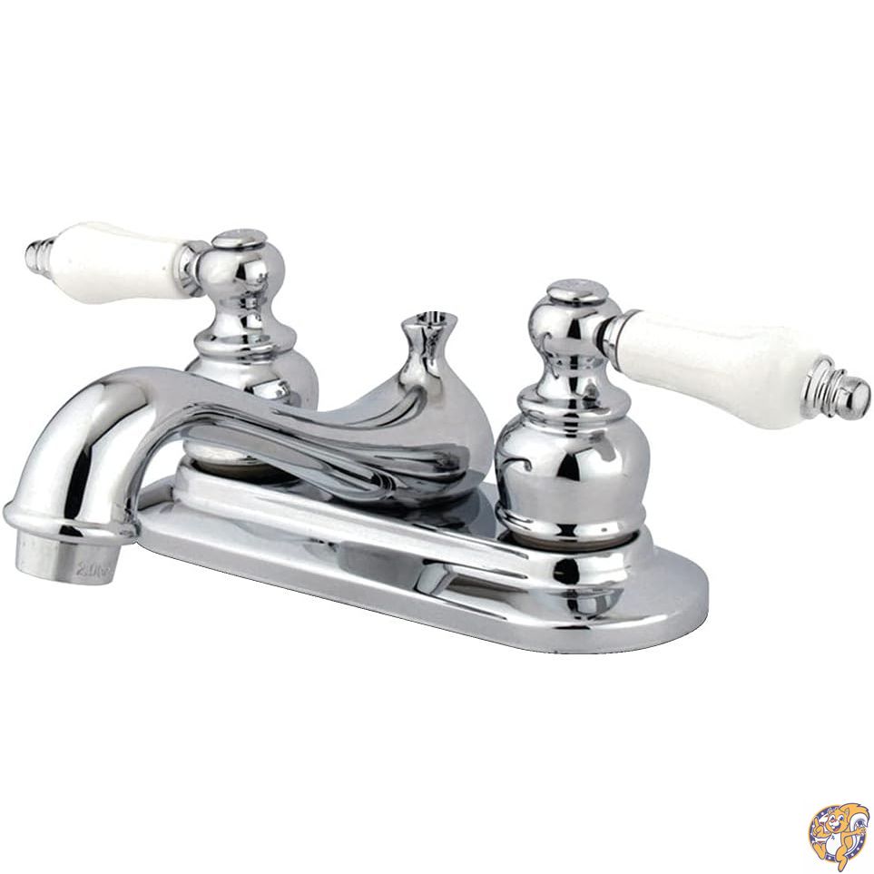 Kingston Brass GKB601B 修復洗面所蛇口 小売ポップアップ付き、クロム、6.88 x 2.88