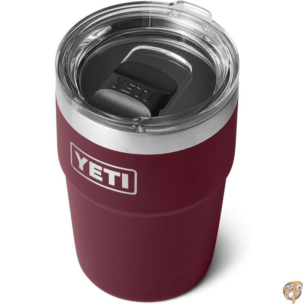 【クーポン配信中】YETI Rambler 16 oz Stackable Tumbler, Vacuum Insulated, Stainless Steel with MagSlider Lid, Wild Vine Red