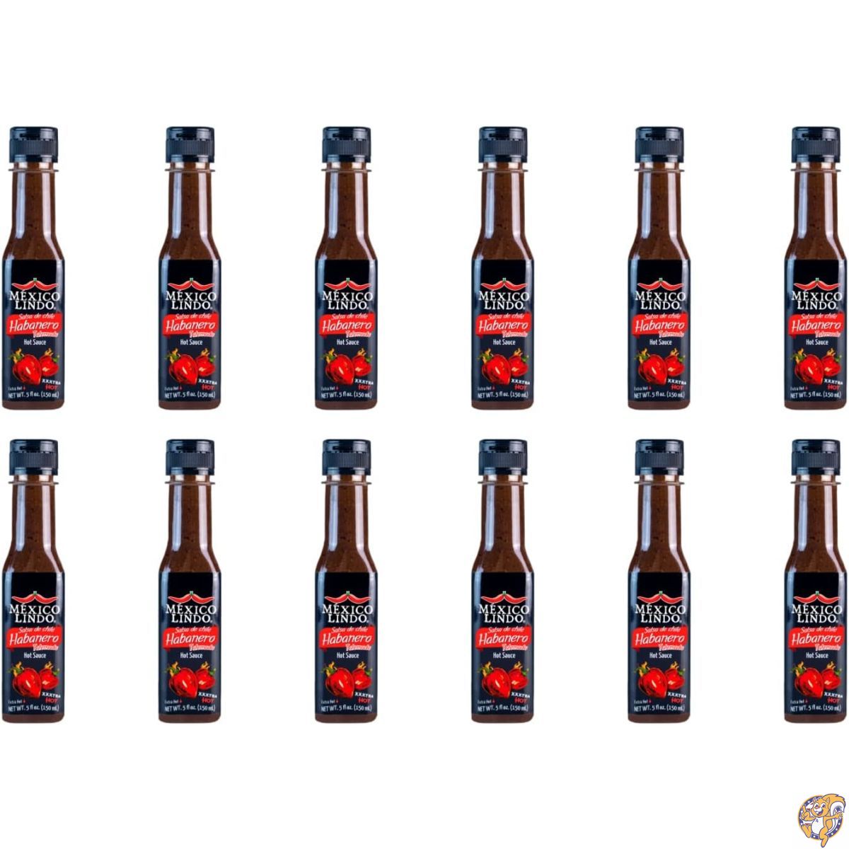 Mexico Lindo Habanero Hot Sauce Xxxtra | 83,200 Scoville Level Mix of Habanero, Tatemados & Spices Perfect for Quesadillas, Soups Nachos 5 Fl Oz Bottles (Pack 12) ホットソース 激辛 辛い ソース 海外 アメリカ ギフト スパイシー まとめ買い 大量|パームスアメリカ