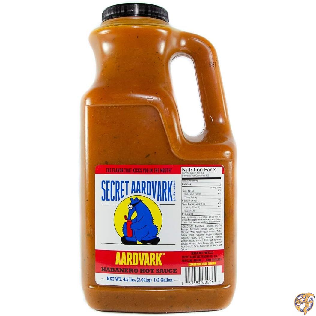 【ポイント2倍!15日】Secret Aardvark Hot Sauce - Habanero Sauce, Peppers & Roasted Tomatoes, Medium Spiced Non-GMO, Low Sugar, Carb Marinade 64 oz
